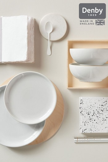 Denby White Elements Coupe 12 Piece Dinnerware Set (N13828) | £125