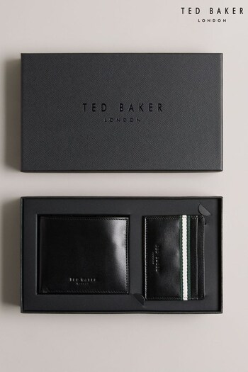Ted Baker Granony Glasgow Stripe Black Wallet And Cardholder Set (N13851) | £70