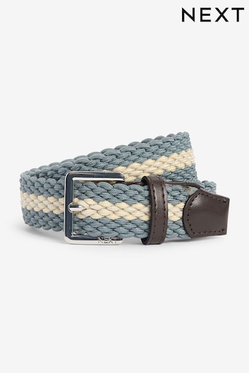 Blue Stripe Woven Plait Belt (N13871) | £7 - £8