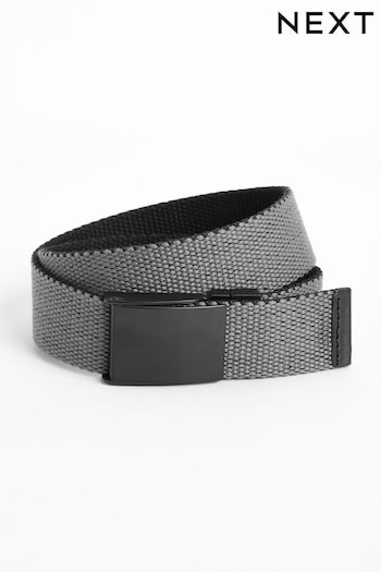 Grey/Black Reversible Woven Belt (N13873) | £7 - £8