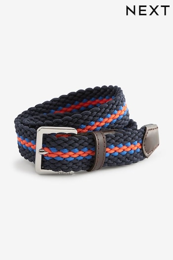 Navy/Orange Woven Plait Belt (N13874) | £7 - £8