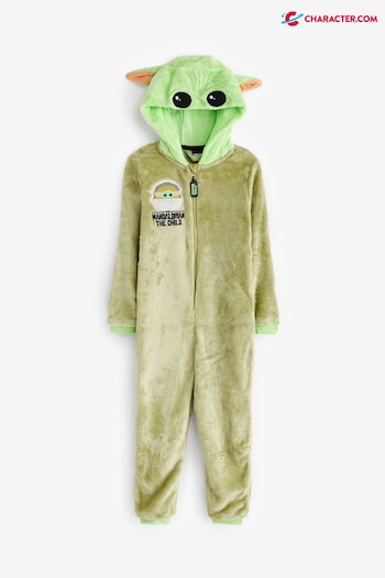 Character Green Mandalorian Star Wars All in One Fleece Onesie Pyjamas (N13923) | £28