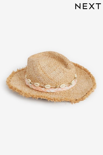Natural Beaded Straw Hat (3-16yrs) (N13941) | £14 - £17