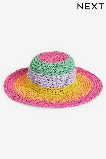 Multi Bright Rainbow Straw Hat (3-16yrs) (N13944) | £13 - £15
