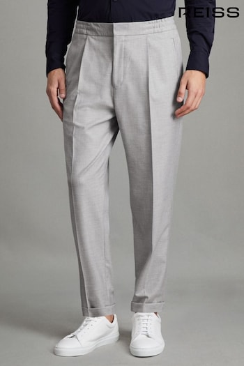 Reiss Grey Brighton Relaxed Drawstring drawstring Trousers with Turn-Ups (N13955) | £138