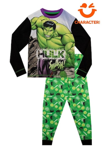 Character Green Hulk Marvel Printed Long Sleeve Pyjamas (N13980) | £19