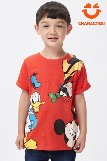 Character Red Mickey Mouse Donald & Goofy T-Shirt (N14033) | £13