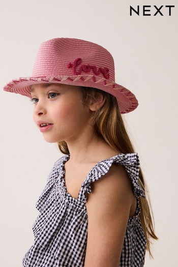 Pink Cowgirl Straw Hat (3-16yrs) (N14046) | £15 - £17