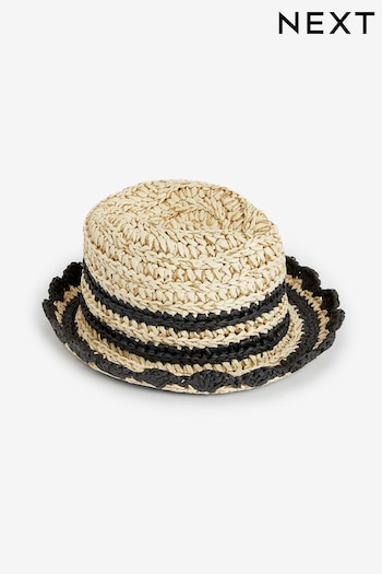 Black Trim Straw Hat (3mths-16yrs) (N14048) | £10 - £13