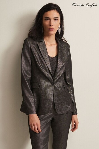 Phase Eight Gold/Black Ulrica Shimmer Blazer (N14050) | £139