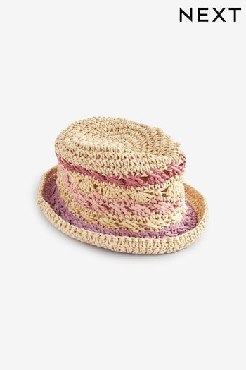 Purple Stripe Straw Hat (3mths-16yrs) (N14057) | £10 - £13