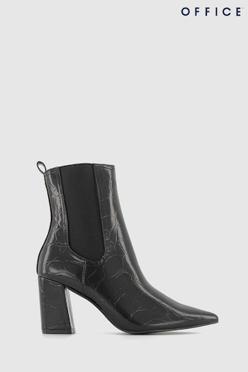 Office Black Patent Croc Effect Chelsea  Ankle Boots (N14158) | £55