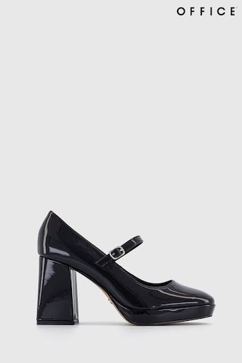 Office Black Hazy Patent Mary Jane Platform Heel Shoes (N14160) | £50