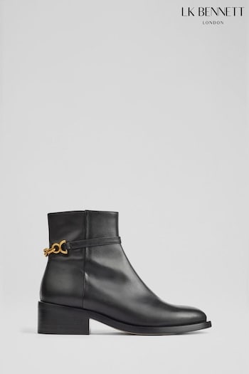 LK Bennett Lola Patent Leather Ankle Black Boots (N14181) | £429