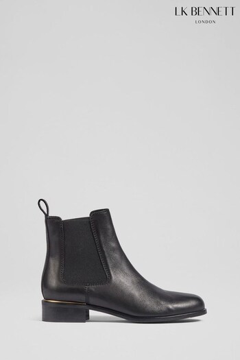 LK Bennett Ezra Leather Chelsea Black Boots (N14185) | £399
