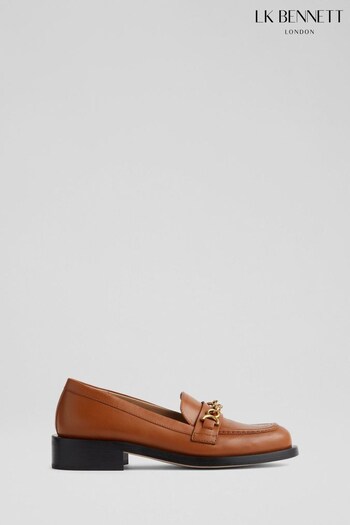 LK Bennett Soraya Tan Leather Snaffle-Detail Brown Loafers (N14207) | £299
