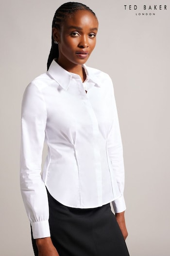 Ted Baker White Kayteii Expose Seam Detail Fitted Shirt (N14288) | £85