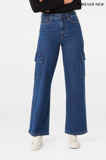 Forever New Blue Jenny Cargo Jeans (N14294) | £70
