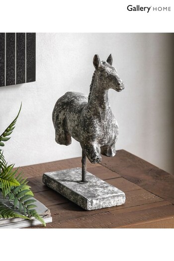 Gallery Home White Antique Alameda Horse Sculpture (N14323) | £36