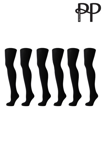 Pretty Polly Black 60 Denier Everyday Opaques Tights 6 Pair Pack (N14404) | £19.50