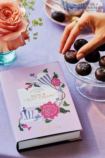 House Of Dorchester Purple Set of 2 Rose & Violet Creams Book Box Chocolate Selection 105g (N14411) | £23