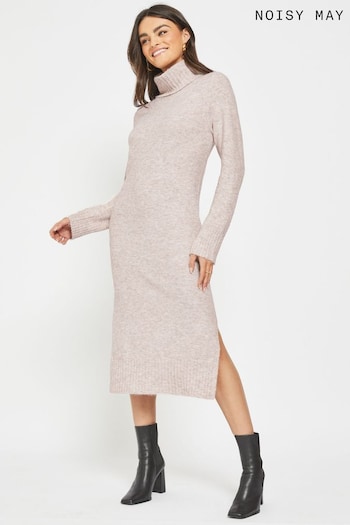 NOISY MAY incolor Roll Neck Kniited Midi Jumper Dress (N14424) | £45