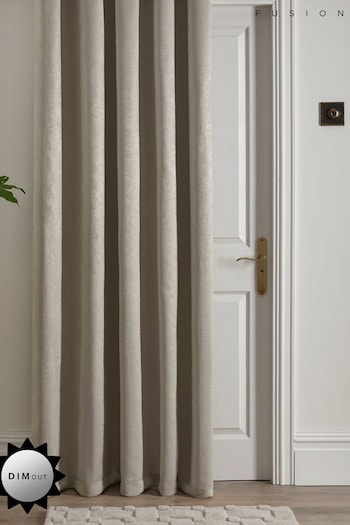 Fusion Natural Strata Dim out woven Eyelet Single Panel Curtain (N14501) | £40