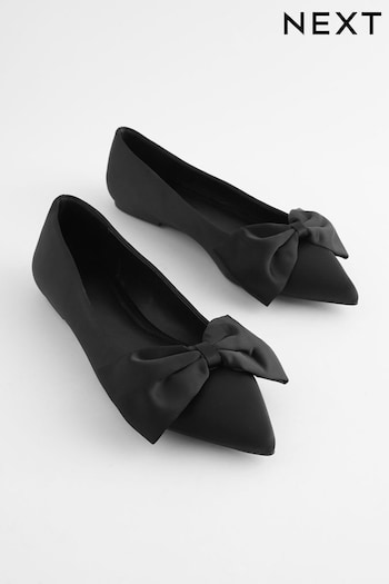 Black Forever Comfort® Bow Point Toe Ballerinas (N14607) | £38