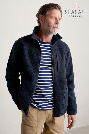 Seasalt Cornwall Mens Blue Long Hundred Fleece (N14609) | £100