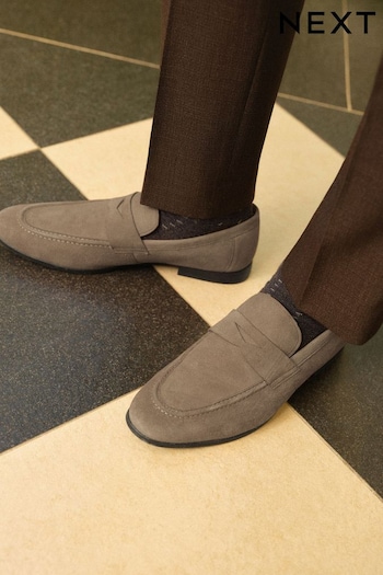Taupe Brown Saddle Loafers (N14683) | £48