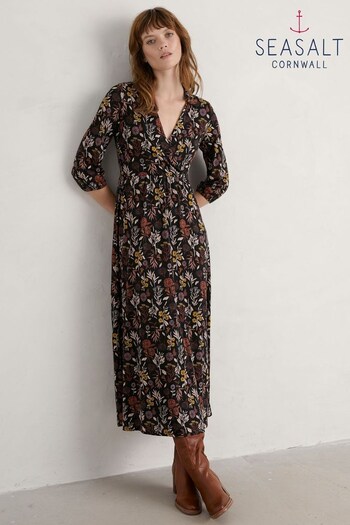 Seasalt Cornwall Petite Central Thread Black Dress (N14722) | £76