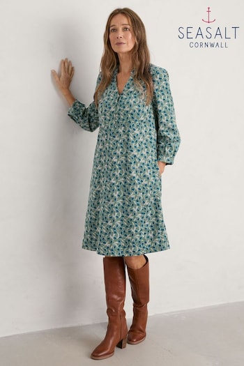 Seasalt Cornwall Green Diarist Needlecord Dress (N14730) | £80