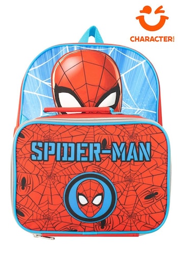 Character Red/Blue Spiderman Backpack & Lunch Bag Set (N14838) | £25