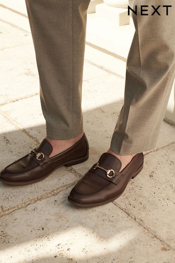 Brown Loafers With Snaffle Trim (N14858) | £39