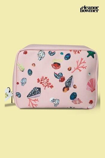 Eleanor Bowmer Pink PU Shell Print Wash Bag (N14995) | £30