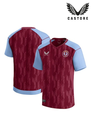 Castore Red Aston Villa duchess Shirt 2023-24 Kids (N15299) | £55