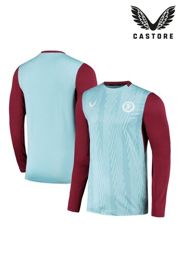 Castore Blue Aston Villa Players Training Long Sleeve Top (N15306) | £52
