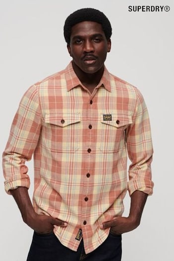 Superdry Pink Cotton Worker Check Shirt (N15516) | £50