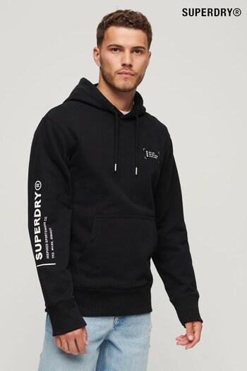 Superdry Black Utility Sport Logo Loose Hoodie (N15534) | £60