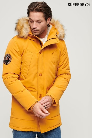 Superdry Yellow Everest Faux Fur Hooded Parka Coat (N15536) | £145