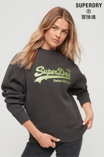 Superdry Grey Embellished Vintage Logo Crew Sweatshirt (N15553) | £50