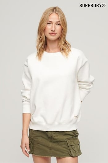 Superdry White Essential Logo Relaxed Fit Sweatshirt (N15568) | £45