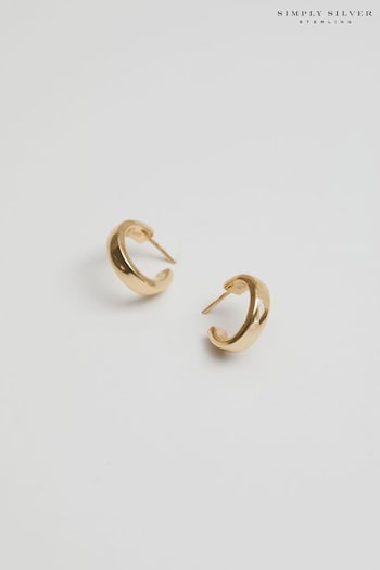Simply Silver Gold Plated Sterling Silver 925 Small Polished Hoop Earrings (N15604) | £35