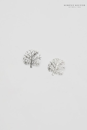 Simply Silver Simply Silver Tone 925 Tree of Love Stud Earrings (N15610) | £25