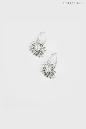 Simply Silver Silver Starburst Charm Earrings (N15614) | £35