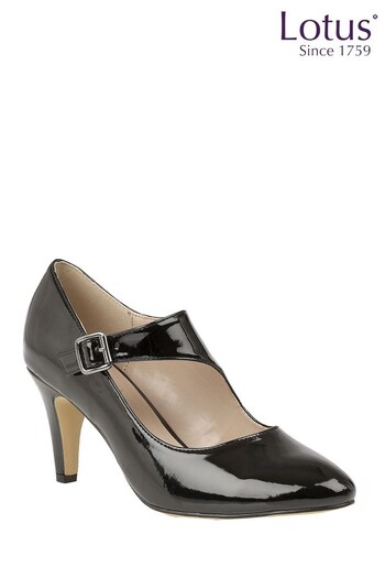 Lotus Black Patent Mary Jane Court Shoes (N15628) | £50