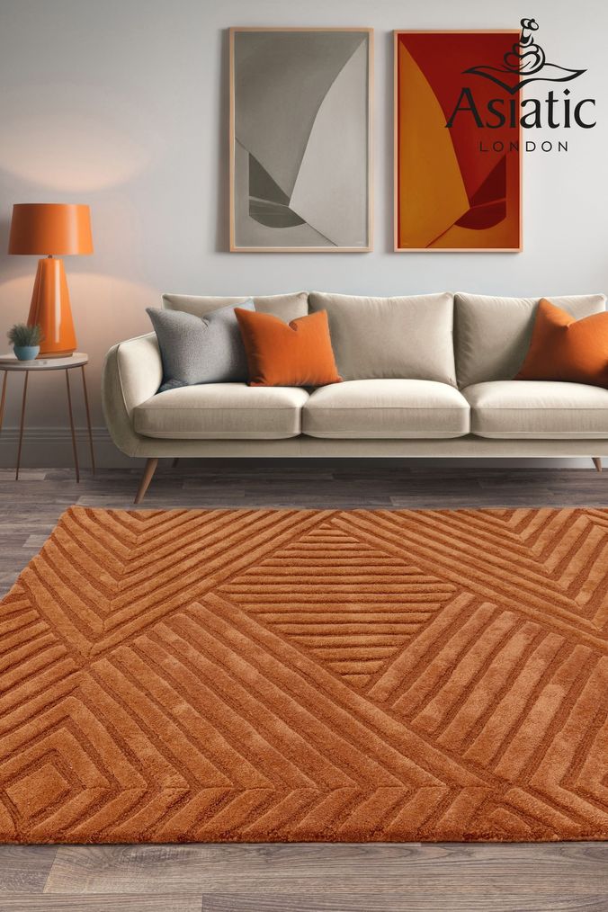 Orange rugs 2025 for living room