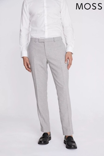 MOSS Charcoal Grey Houndstooth Trousers (N15715) | £35