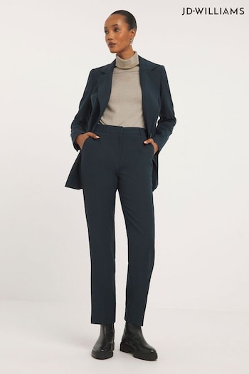 JD Williams Navy Blue PVE Straight Leg Trousers (N15788) | £26