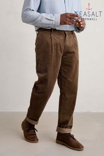 Seasalt Cornwall Brown Mens Yeoman Tapered Cord Trousers (N15920) | £80